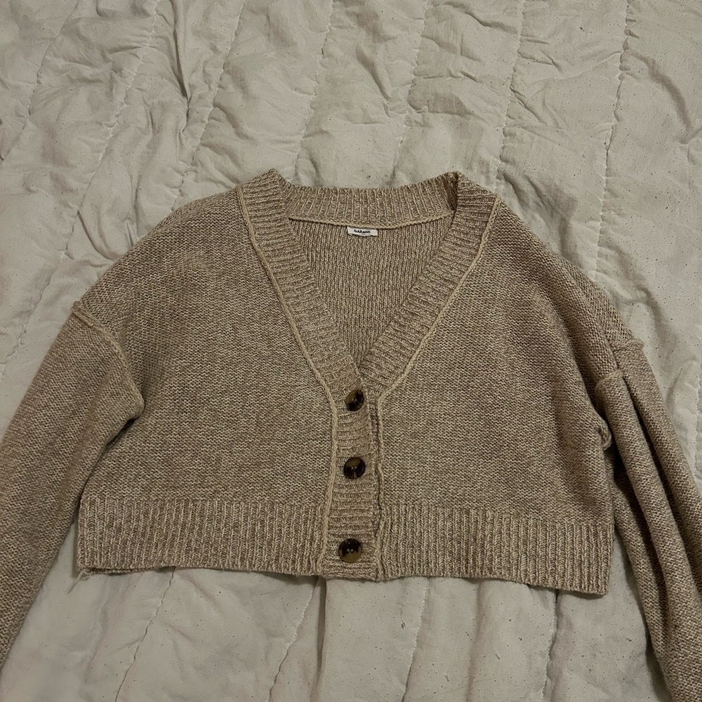 Women's Tan Cardigan Sweater